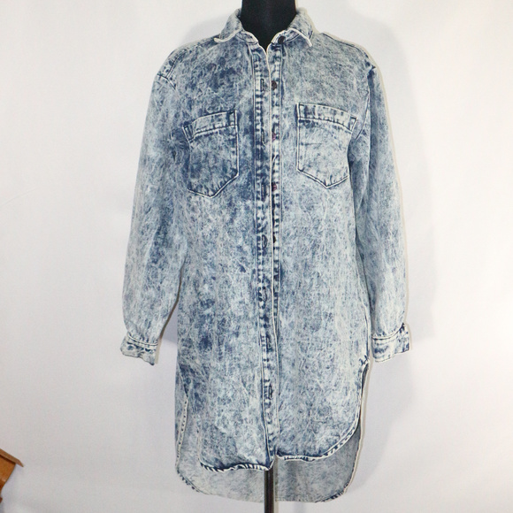 Vibrant M.I.U Dresses & Skirts - VIBRANT Vintage Acid Wash Button Shirt Dress NEW